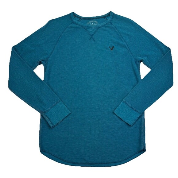 AMERICAN EAGLE Men's Blue Crewneck Athletic Fit Thermal Shirt Size Medium - Picture 1 of 7